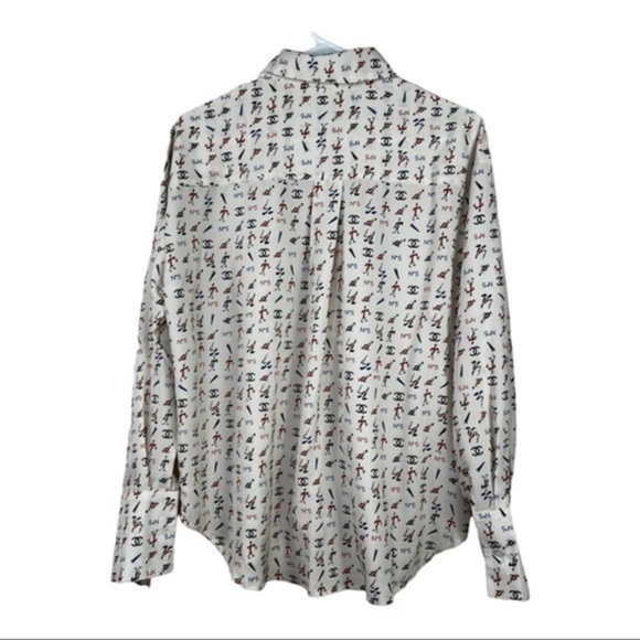 Women Top Blouse Buttons Down Later C Sz Small - Picture 2 of 12